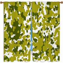 Veterans Day Seamless Background Camouflage Green Khaki Window Curtains 125707313