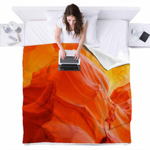 Vibrant Orange Glow Of A Canyon In Arizona, USA Blankets 63262210