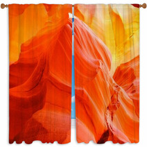 Vibrant Orange Glow Of A Canyon In Arizona, USA Window Curtains 63262210