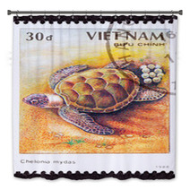 Vietnamese Postage Stamp Egg Laying Green Turtle Chelonia Mydas Bath Decor 27904795