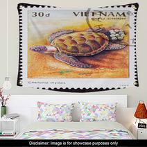 Vietnamese Postage Stamp Egg Laying Green Turtle Chelonia Mydas Wall Art 27904795