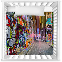 View Of Colorful Graffiti Artwork At Hosier Lane In Melbourne Nursery Decor 91654660
