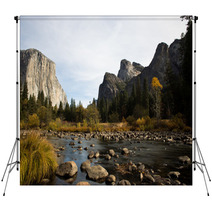 View Of El Capitan And Merced River In Yosemite National Park Backdrops 60856038