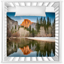 View Of Half Dome Reflected In The Merced River At Yosemite Nursery Decor 50014853