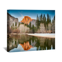 View Of Half Dome Reflected In The Merced River At Yosemite Wall Art 50014853