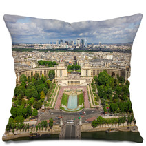 View Of Paris  River Seine The Palais De Chaillot La Defense Pillows 67986689