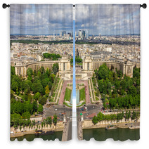 View Of Paris  River Seine The Palais De Chaillot La Defense Window Curtains 67986689
