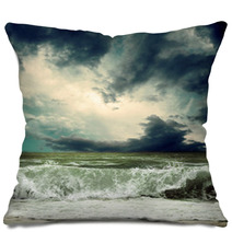 View Of Storm Seascape Pillows 55920143
