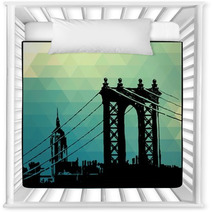 View Of The Brooklyn Bridge And The Empire State Building Nursery Decor 54482336