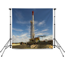 View Of The Land Rig Across The Sump Pit Backdrops 63654667