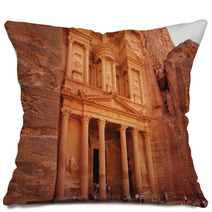 View Of The Treasury Al Khazneh, Jordan Pillows 64841802