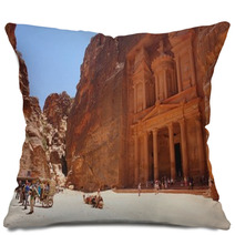 View Of The Treasury Al Khazneh, Jordan Pillows 64841803