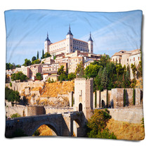 View Of  Toledo In Sunny Summer Day Blankets 64932786