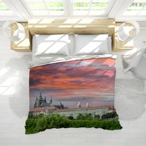 View On The Colorful Summer Prague Gothic Castle Above River Vlt Bedding 62048346