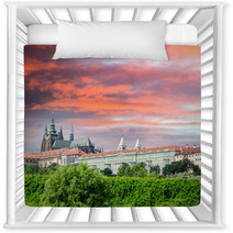 View On The Colorful Summer Prague Gothic Castle Above River Vlt Nursery Decor 62048346