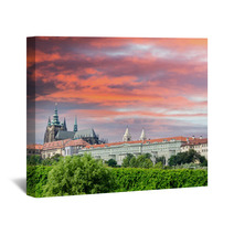 View On The Colorful Summer Prague Gothic Castle Above River Vlt Wall Art 62048346