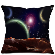View To Open Space From Surface Of A Red Planet Pillows 63563932