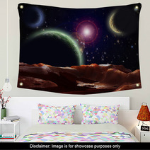 View To Open Space From Surface Of A Red Planet Wall Art 63563932