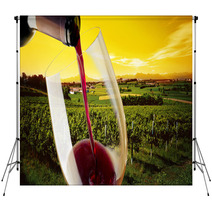 Vineyard In The Sunset Backdrops 61932399