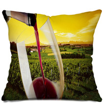 Vineyard In The Sunset Pillows 61932399