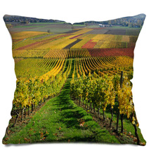 Vineyards In Autumn Colours The Rhine Valley Germany Pillows 46267041