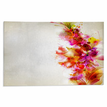 Vintage Abstract Background With Floral Branch Rugs 45234137