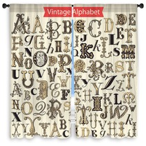 Vintage Alphabet Window Curtains 62415673