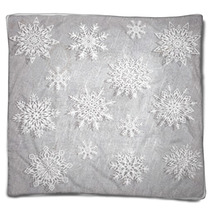 Vintage Background With Snowflake Set - Vector Illustration Blankets 58261290