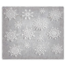 Vintage Background With Snowflake Set - Vector Illustration Rugs 58261290