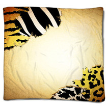 Vintage Background With Some Animal Prints Blankets 39797839