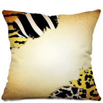 Vintage Background With Some Animal Prints Pillows 39797839
