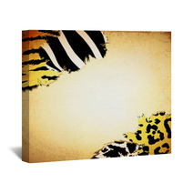 Vintage Background With Some Animal Prints Wall Art 39797839