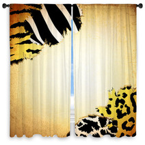 Vintage Background With Some Animal Prints Window Curtains 39797839