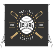 Vintage Baseball Logo Emblem Badge And Design Elements Backdrops 110137233