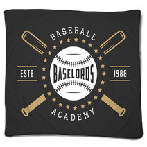 Vintage Baseball Logo Emblem Badge And Design Elements Blankets 110137233