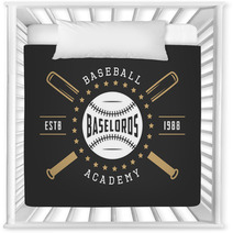 Vintage Baseball Logo Emblem Badge And Design Elements Nursery Decor 110137233
