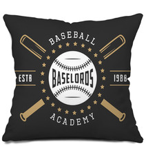 Vintage Baseball Logo Emblem Badge And Design Elements Pillows 110137233