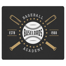 Vintage Baseball Logo Emblem Badge And Design Elements Rugs 110137233
