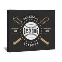 Vintage Baseball Logo Emblem Badge And Design Elements Wall Art 110137233