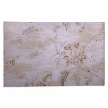 Vintage Beige Wallpaper With Shabby Chic Floral Pattern Rugs 71744650