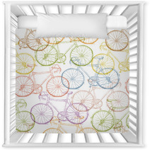 Vintage Bicycle Hand Drawn Seamless Pattern Nursery Decor 74328058
