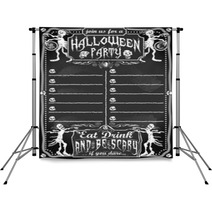 Vintage Blackboard For Halloween Party Backdrops 56885549