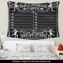 Vintage Blackboard For Halloween Party Wall Art 56885549