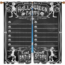 Vintage Blackboard For Halloween Party Window Curtains 56885549