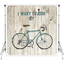 Vintage Bycicle Hand Drawn Poster Backdrops 73699605