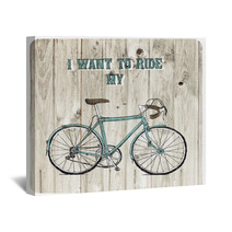 Vintage Bycicle Hand Drawn Poster Wall Art 73699605