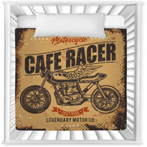 Vintage Cafe Racer Motorcycle Poster Vector Illustration T Shirt Design Nursery Decor 241189833