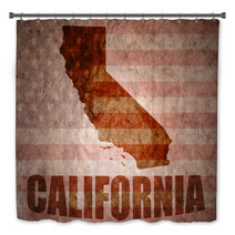 Vintage California Map Bath Decor 78023358
