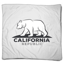 Vintage California Republic Bear With Sunbursts T Shirt Print G Blankets 122453255