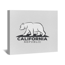 Vintage California Republic Bear With Sunbursts T Shirt Print G Wall Art 122453255